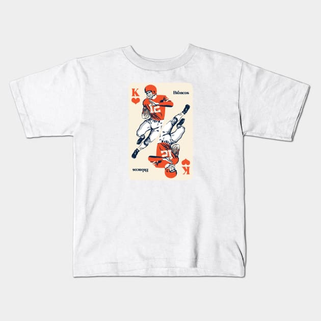 Denver Broncos King of Hearts Kids T-Shirt by Rad Love